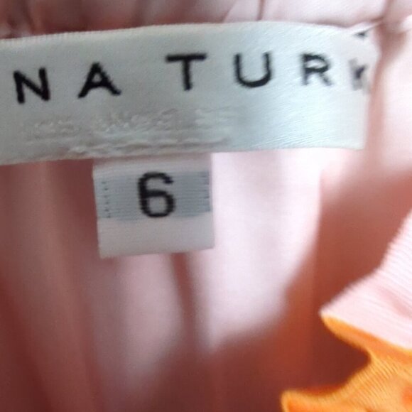 Trina Turk Off shoulder designer dress NWT Size 6 Orange Pink Color - Picture 10 of 12